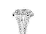 White gold Oval Halo Split Shank Pave Diamond Ring with Four-Prong Setting_72