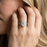 White gold Oval Halo Split Shank Twisted Band Prong Set Ring_8