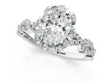 White gold Oval Halo Twist Band Solitaire Ring with Six-Prong Setting_33