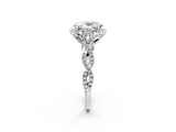 White gold Oval Halo Twist Band Solitaire Ring with Six-Prong Setting_34