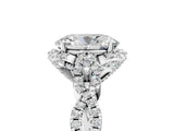 White gold Oval Halo Twist Band Solitaire Ring with Six-Prong Setting_37