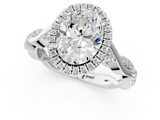 White gold Oval Halo Twist Band Solitaire Ring_21