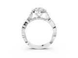 White gold Oval Halo Twist Band Solitaire Ring_23