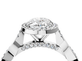 White gold Oval Halo Twist Band Solitaire Ring_24