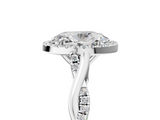 White gold Oval Halo Twist Band Solitaire Ring_25