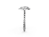 White gold Oval Halo Twisted Band Four-Prong Diamond Ring_21