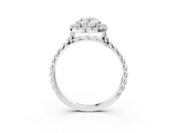 White gold Oval Halo Twisted Band Four-Prong Diamond Ring_22