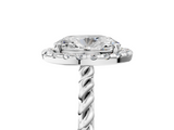 White gold Oval Halo Twisted Band Four-Prong Diamond Ring_25