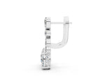 White gold Oval, Marquise and Round Diamond Huggie Drop Earrings_1