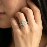 White gold Oval Milgrain Marquise Diamond Twist Band Ring_14