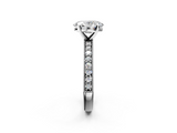 White gold Oval Milgrain Pave Diamond Engagement Ring with Four-Prong Setting_167