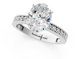 White gold Oval Milgrain Pave Diamond Engagement Ring with Four-Prong Setting_167