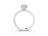 White gold Oval Milgrain Pave Diamond Engagement Ring with Four-Prong Setting_168