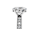 White gold Oval Milgrain Pave Diamond Engagement Ring with Four-Prong Setting_171
