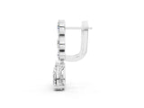 White gold Oval, Pear and Round Diamond Huggie Drop Earrings_1