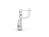 White gold Oval, Round and Pear Diamond Huggie Drop Earrings_1