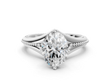 White gold Oval Solitaire Beaded Band Six-Prong Setting_4