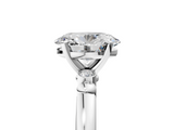 White gold Oval Solitaire Beaded Band with Four-Prong Setting_108