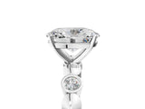 White gold Oval Solitaire Bezel-Set Diamond Ring with Beaded Band and Four-Prong Setting_57