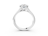 White gold Oval Solitaire Bezel-Set Diamond Ring with Channel-Set Band_95