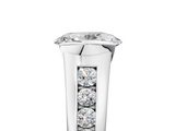White gold Oval Solitaire Bezel-Set Diamond Ring with Channel-Set Band_97