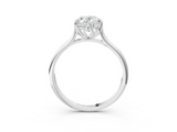 White gold Oval Solitaire Cathedral Diamond Ring with Six-Prong Setting_26