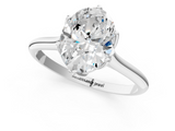 White gold Oval Solitaire Cathedral Diamond Ring with Six-Prong Setting_26