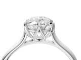 White gold Oval Solitaire Cathedral Diamond Ring with Six-Prong Setting_27