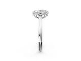White gold Oval Solitaire Cathedral Diamond Ring with Six-Prong Setting_27