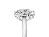 White gold Oval Solitaire Cathedral Diamond Ring with Six-Prong Setting_28