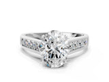 White gold Oval Solitaire Channel-Set Diamond Engagement Ring with Four-Prong Setting_32