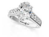 White gold Oval Solitaire Channel-Set Diamond Engagement Ring with Four-Prong Setting_33
