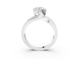 White gold Oval Solitaire Channel-Set Split Shank Ring with Tension Prong Setting_18