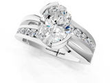 White gold Oval Solitaire Channel-Set Split Shank Ring with Tension Prong Setting_19