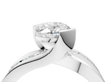 White gold Oval Solitaire Channel-Set Split Shank Ring with Tension Prong Setting_19