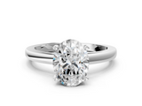 White gold Oval Solitaire Diamond Engagement Ring with Four-Prong Setting on a Classic Band_24