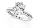 White gold Oval Solitaire Diamond Engagement Ring with Four-Prong Setting on a Classic Band_25