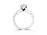 White gold Oval Solitaire Diamond Engagement Ring with Four-Prong Setting on a Classic Band_27
