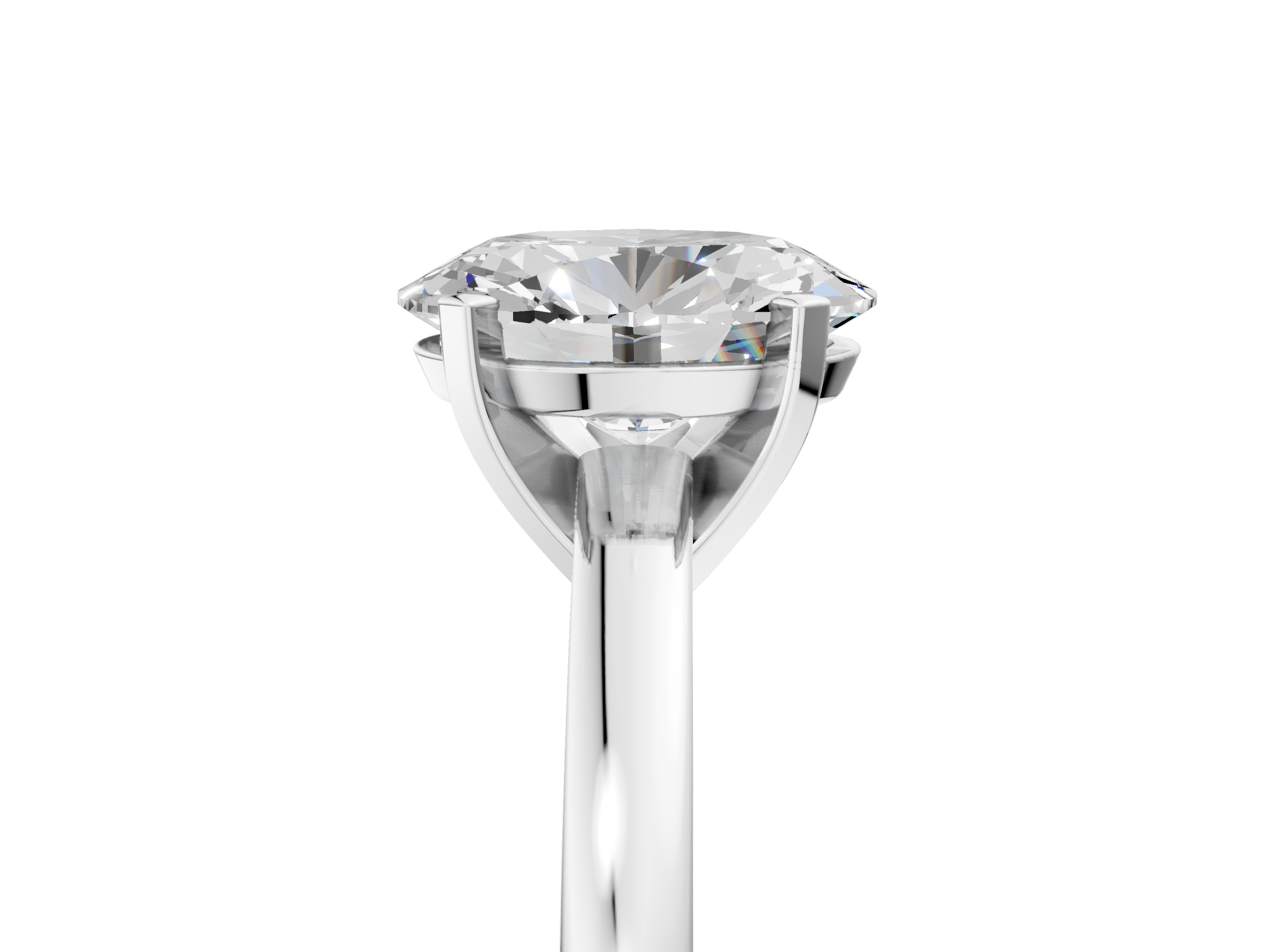 White gold Oval Solitaire Diamond Engagement Ring with Four-Prong Setting on a Classic Band_29