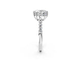 White gold Oval Solitaire Diamond Engagement Ring with Pavé Band and Six-Prong Setting_58