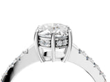 White gold Oval Solitaire Diamond Engagement Ring with Pavé Band and Six-Prong Setting_60