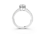 White gold Oval Solitaire Diamond Engagement Ring with Pavé Band and Six-Prong Setting_62