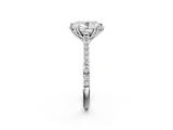 White gold Oval Solitaire Diamond Engagement Ring with Pave Band and Six-Prong Setting_84