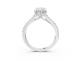White gold Oval Solitaire Diamond Engagement Ring with Pave Band and Six-Prong Setting_85