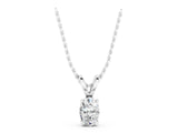 White gold Oval Solitaire Diamond Prong Pendant_36