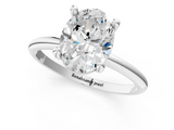 White gold Oval Solitaire Diamond Ring with 4-Prong Setting on a Classic Band_4