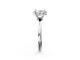 White gold Oval Solitaire Diamond Ring with 4-Prong Setting on a Classic Band_5