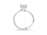 White gold Oval Solitaire Diamond Ring with 4-Prong Setting on a Classic Band_6