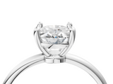 White gold Oval Solitaire Diamond Ring with 4-Prong Setting on a Classic Band_7