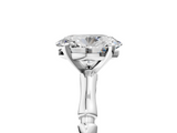 White gold Oval Solitaire Diamond Ring with Bamboo Band and Four-Prong Setting_62